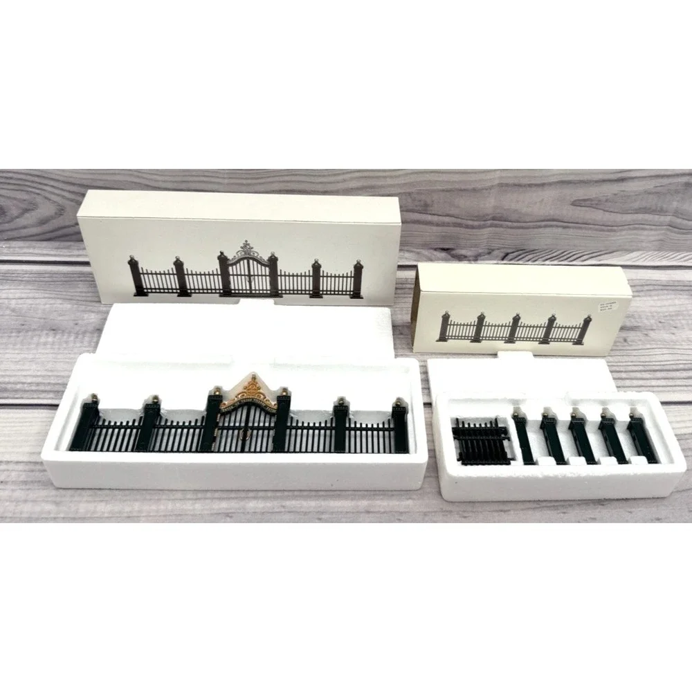DEPT 56 HERITAGE VILLAGE COLLECTION WROUGHT IRON‎ GATE AND FENCE WITH EXTENSIONS